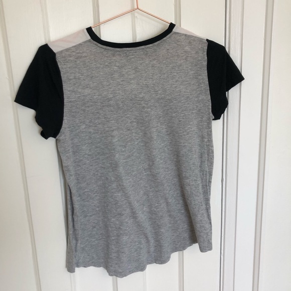 Vince Black, White and Grey Colour Blocked T-Shirt in Size XS - Picture 3 of 4